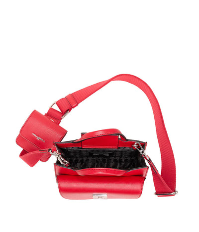 Karl Lagerfeld Simone Crossbody With Strap Pouch - Crimson